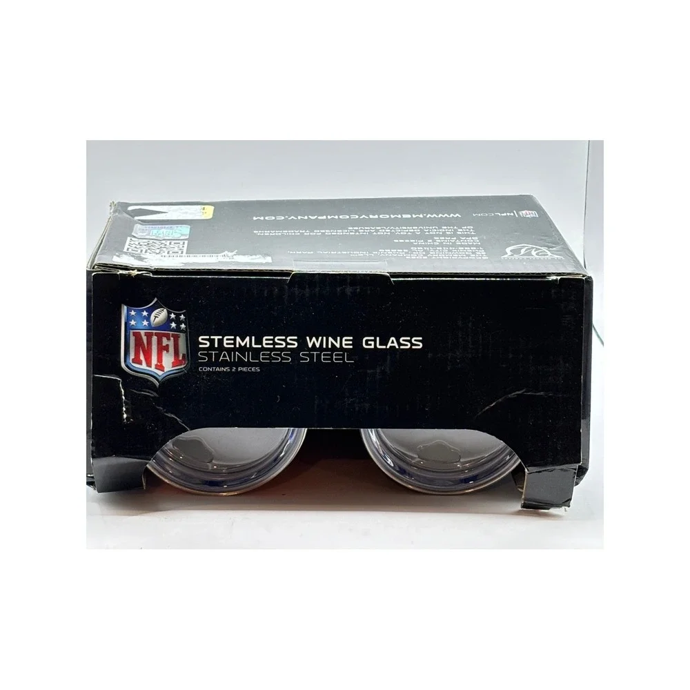 The Memory Company NFL Stemless Wine Glass Set Orange Black Cincinnati Bengals